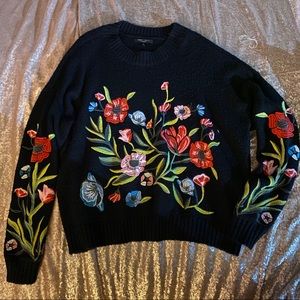 Romeo & Juliet Couture Black Embroidered Sweater